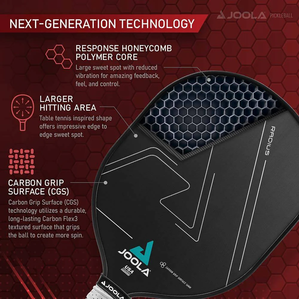 JOOLA Radius CGS 16mm Graphite Pickleball Paddle - Image 6