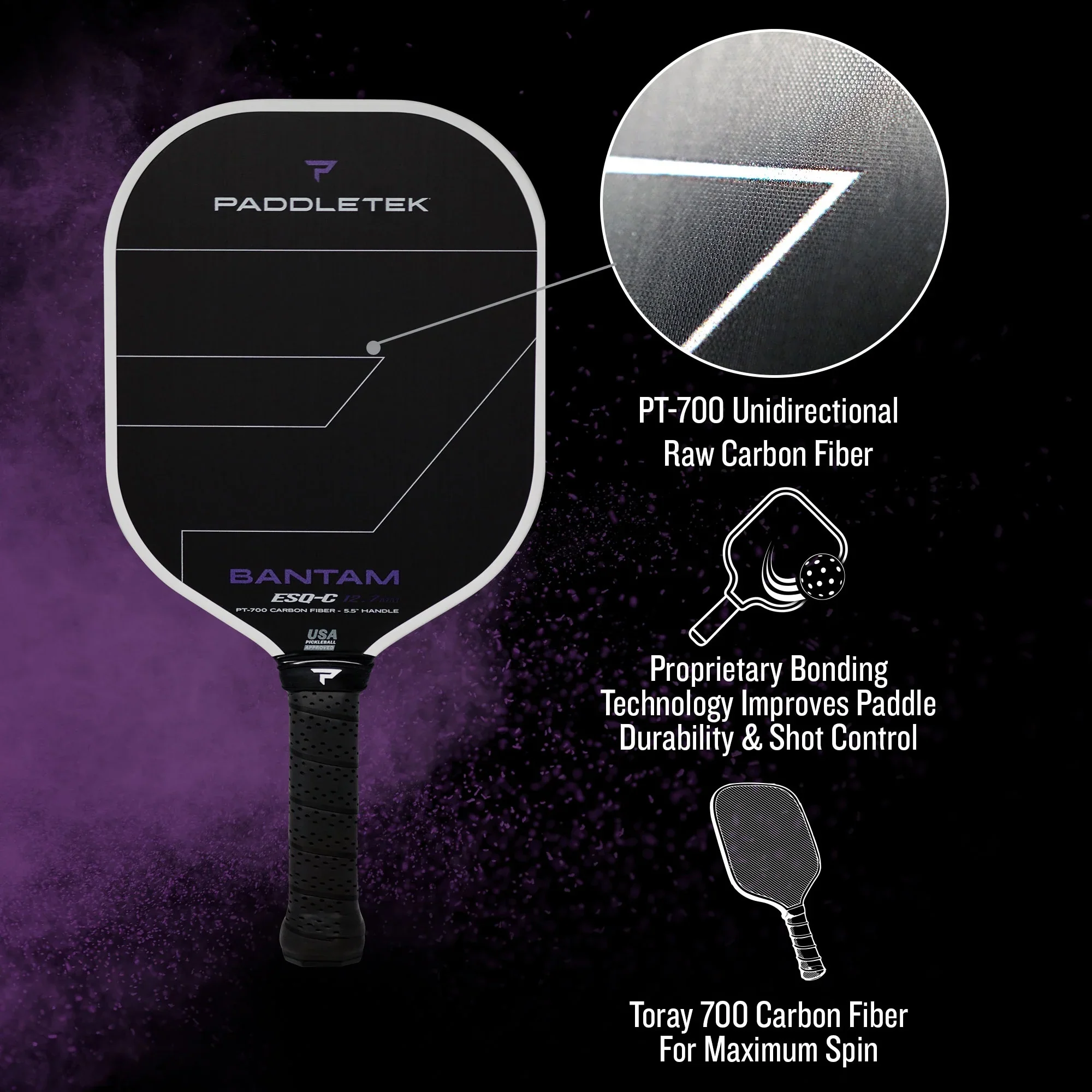 Paddletek Bantam ESQ-C 12.7 Pickleball Paddle - Image 4