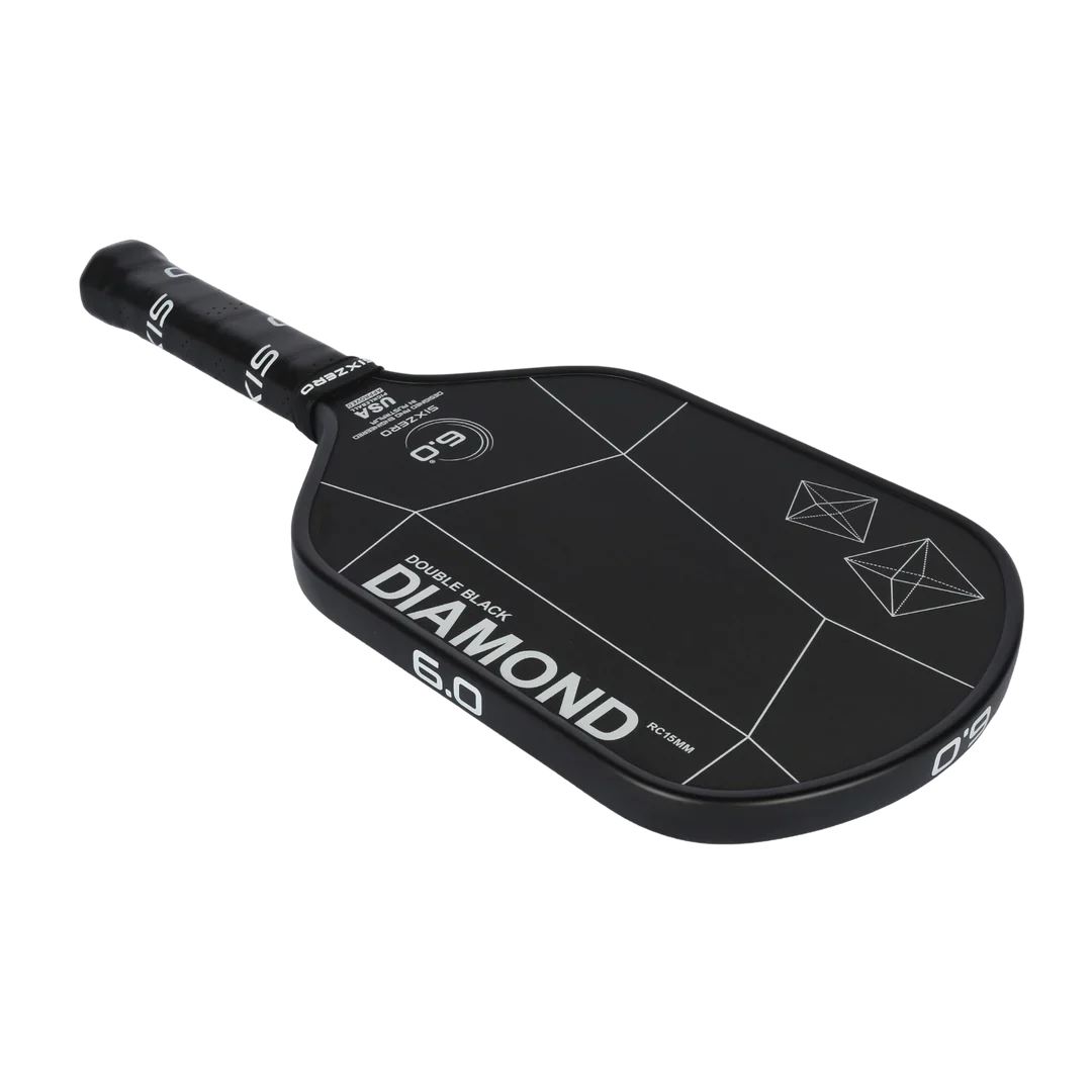 Six Zero Double Black Diamond Elongated Control 15mm Pickleball Paddle - Image 4