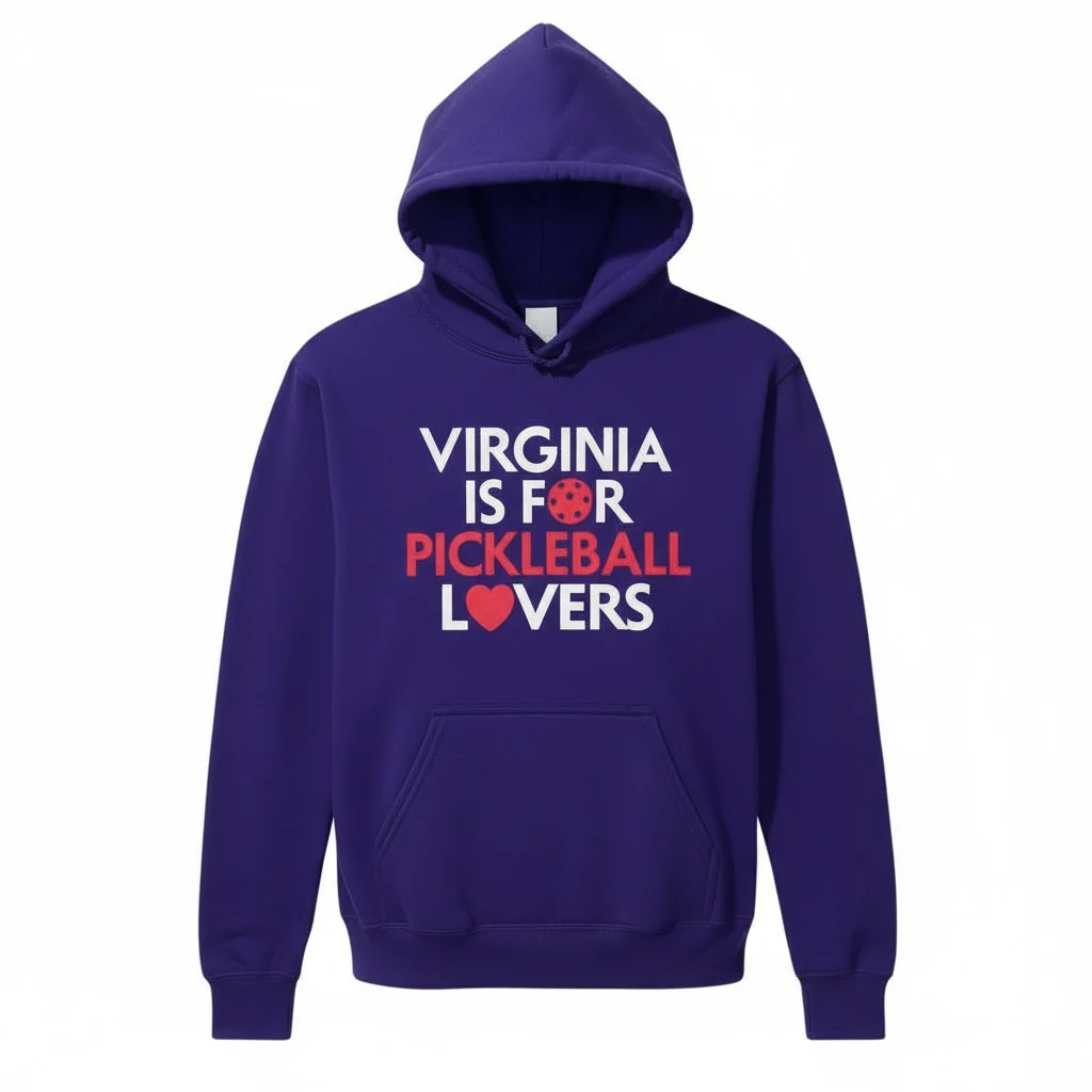 Virginia Is For Pickleball Lovers Heavy Weight Hoodie - Image 3